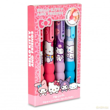 Zestaw 4 długopisów z puszystym uchwytem Hello Kitty HK00360