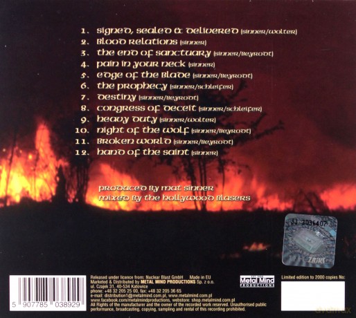 Sinner: The End of Sanctuary [CD]