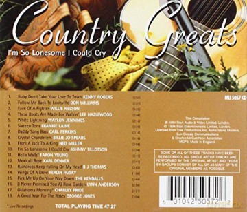 Country Greats - Im So Lonesome I Could Cry [CD]