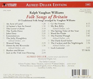 Alfred Deller Consort: Folksongs Of Britain (Arr. Vaughan Williams) [CD]