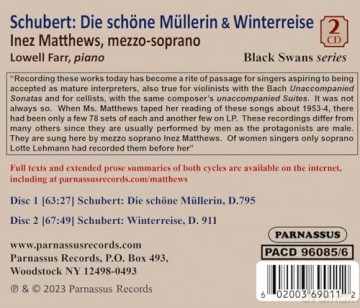 Inez Matthews: Inez Matthews Sings Schubert Die Schone Mullerin [CD]
