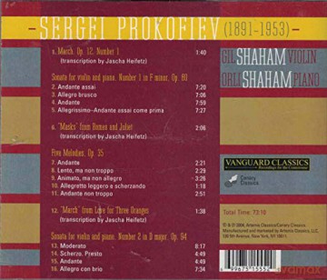 Gil Shaham. Orli Shaham (Pno): Prokofiev Violin Sonatas Etc [CD]