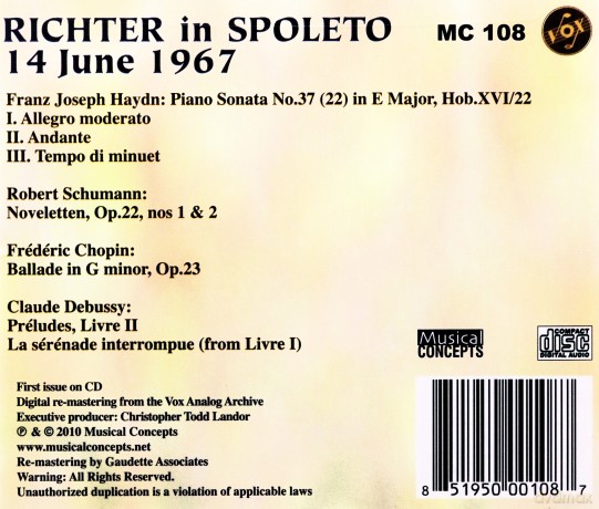 Sviatoslav Richter: Richter In Spoleto: Haydn. Schumann. Debussy. [CD]
