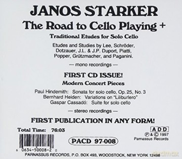 Janos Starker: Road To Cello Playing (Teach-Aid) Popper Etc [CD]