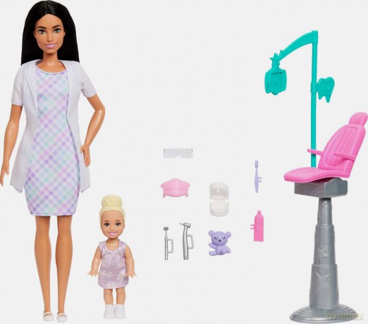 Barbie Dentystka Zestaw 2 (Lalka brunetka)