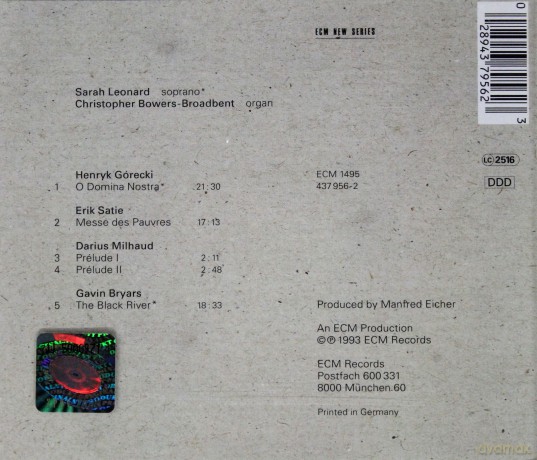 Leonard,Bowers-Broadbent: Górecki,O Domina Nostra,Satie/Milhaud+ [CD]
