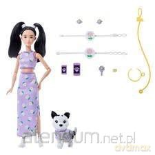 Barbie Jednakowa stylizacja Lalka i piesek Kwiatki