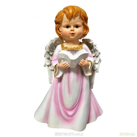 Figurka Anioł z Książką - Różowy 22cm