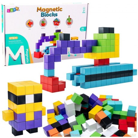 Klocki magnetyczne konstrukcyjne 3D 96 el. [KLOCKI]
