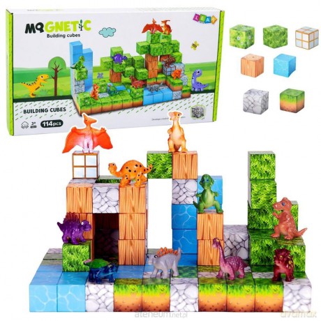 Klocki magnetyczne kostki konstrukcje 3D 114 el. [KLOCKI]