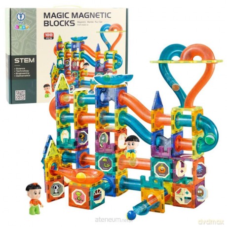 Klocki magnetyczne tor kulkowy 188 el. [KLOCKI]