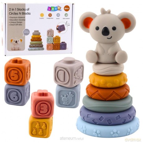 Klocki sensoryczne miękkie piramida koala 13 el.