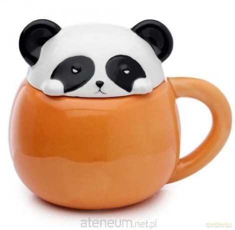 Kubek ceramiczny z przykrywką - Panda