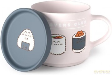 Kubek porcelanowy z pokrywką - Pusheen Sushi Lover