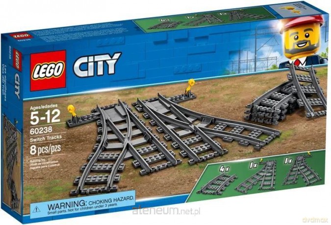 LEGO CITY 60238 (3szt) Zwrotnice [KLOCKI]