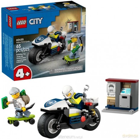LEGO CITY 60455 (4szt) Pościg na motocyklu polic [KLOCKI]