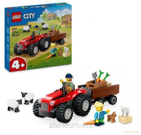LEGO CITY 60461 (8szt) Czerwony traktor z przycz. [KLOCKI]