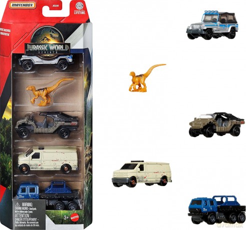 Matchbox Jurassic World Samochody i dinozaur MIX