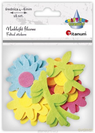 Naklejki filcowe 3D kwiatki 16szt