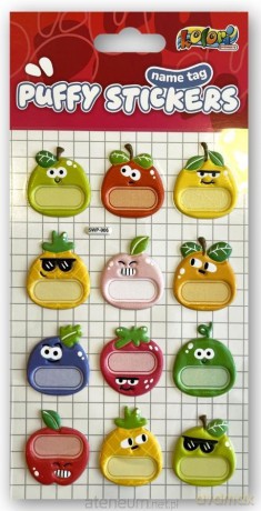 Naklejki Puffy Name Tag Fruits
