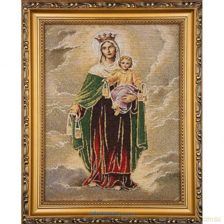 Obraz Haftowany Matka Boża Szkaplerzna 27,5x22cm