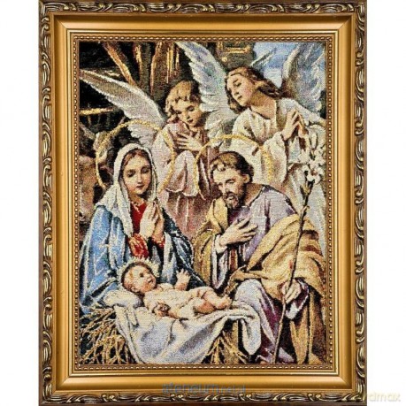 Obraz Haftowany Szopka Betlejemska 27,5x22cm