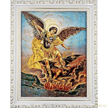 Obraz Haftowany św. Michał Archanioł 22x27,5cm