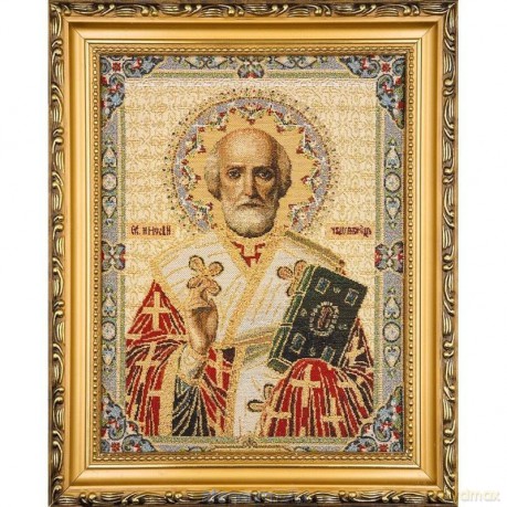 Obraz Haftowany św. Mikołaj 27,5x22cm