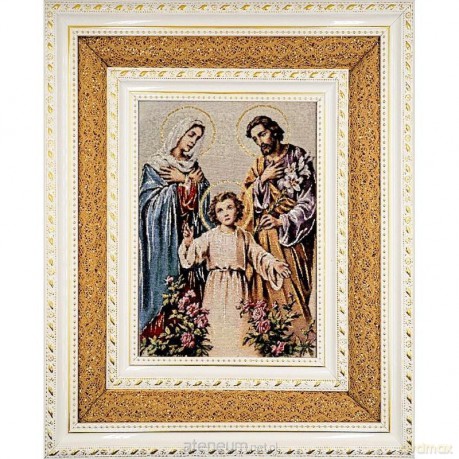 Obraz Haftowany Święta Rodzina podwójna rama 38x32