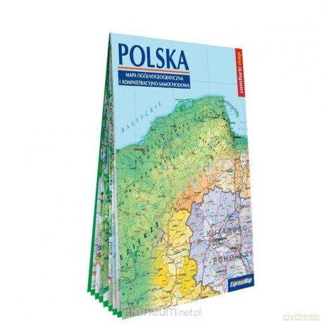 Polska - mapa ogólnogeograficzna 1:1 000 000 (XXL)