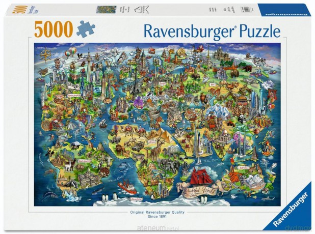 RAVENSBURGER 5000 el. Illustrated World Map [PUZZLE]