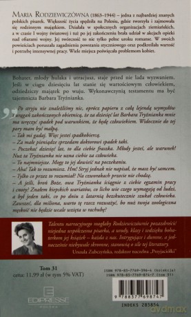 Barbara Tryźnianka. Klasyka Literatury Kobiecej. Tom 31 - Maria Rodziewiczówna [KSIĄŻKA]