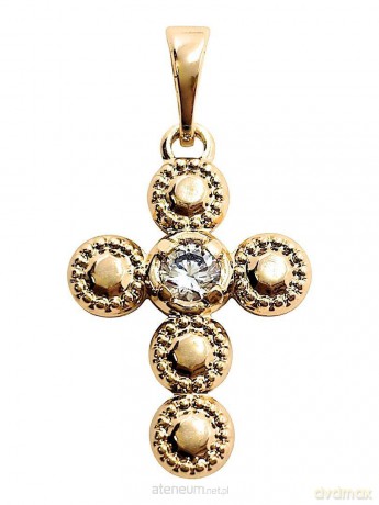 Zawieszka Krzyżyk z Cyrkonią 21x14mm