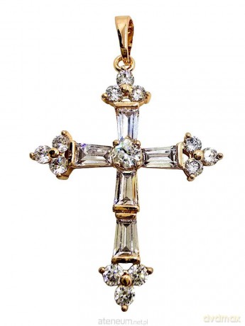 Zawieszka Krzyżyk z Cyrkonii 39x26mm