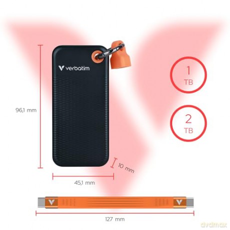 Dysk SSD Verbatim Pocket 1000GB M.2 1TB USB-C 1000Mb/s