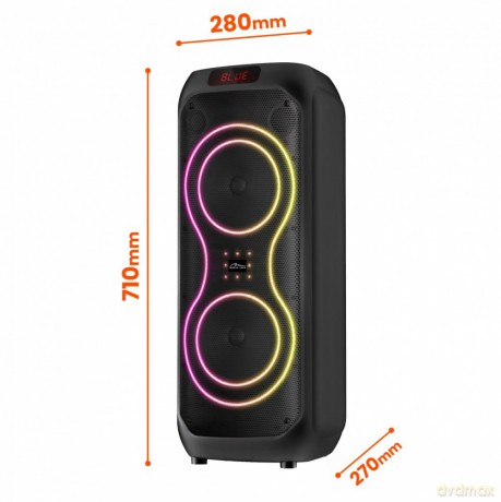 Głośnik bluetooth power audio MAX MT3185 Bluetooth 5.3+EDR/TWS/MP3/MicroSD/USB/AUX/Radio FM/Karaoke/USB-C/RMS 120W/ PMPO 1400W