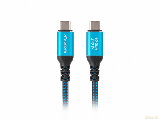 Kabel USB-C M/M USB4 0,5m 240W 8K 60HZ czarno-niebieski