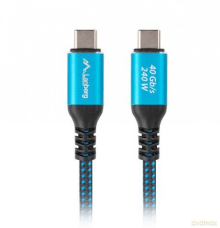 Kabel USB-C M/M USB4 2M 240W 8K 60HZ czarno-niebieski