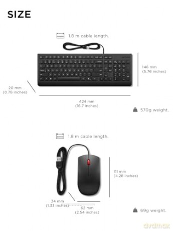 Klawiatura i mysz Essential Wired Combo 4X31R64400
