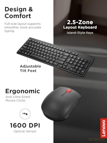 Klawiatura i mysz Essential Wireless Combo Keyboard & Mouse Gen2 Black-US_English