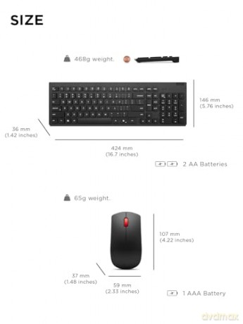 Klawiatura i mysz Essential Wireless Combo Keyboard & Mouse Gen2 Black-US_English