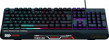Klawiatura pełnowymiarowa RGB dla graczy SHARK wbudowana podkładka pod nadgarstki, wodoodporna konstrukcja
