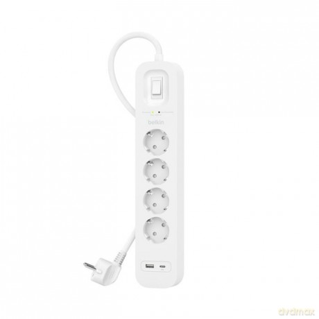 Listwa zasilająca SurgePlus 4x schuko 1xUSB-A 1xUSB-C 525J 2m