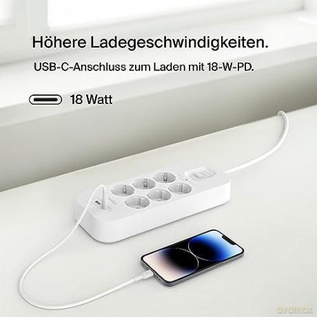Listwa zasilająca SurgePlus 6xschuko 1xUSB-A 1xUSB-C 650J 2m