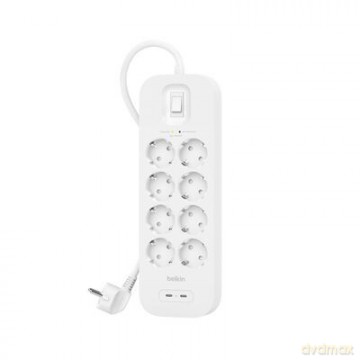 Listwa zasilająca SurgePlus 8x schuko 2xUSB-C 900J 2m