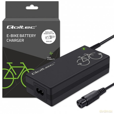 Ładowarka do roweru elektrycznego 36V | 42V | 2A | 3P-GX16 + kabel zasilający