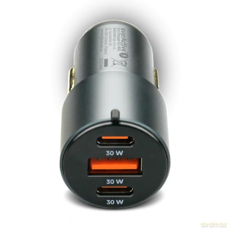 Ładowarka samochodowa CC-40Q QC3.0 60W 1X USB 2X USB-C PD czarna