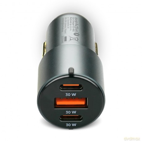 Ładowarka samochodowa CC-40Q QC3.0 60W 1X USB 2X USB-C PD czarna