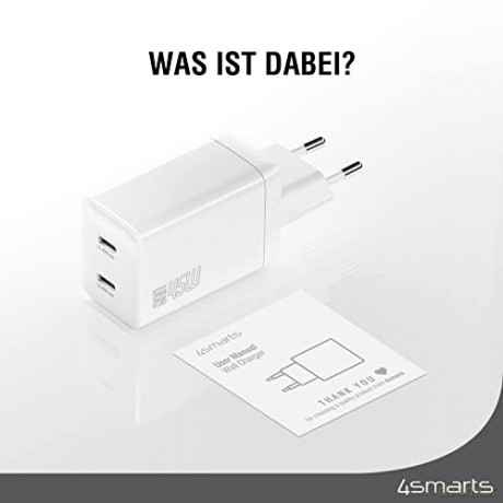 Ładowarka sieciowa PDPlug Dual 45W 2xUSB-C Biała