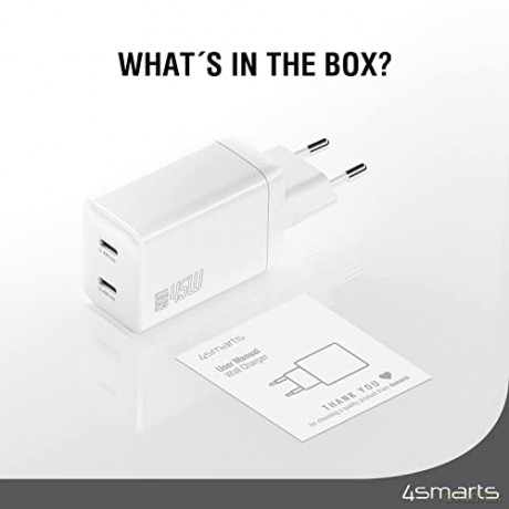 Ładowarka sieciowa PDPlug Dual 45W 2xUSB-C Biała